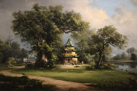 The pagoda in the park by Skyfall Iconics