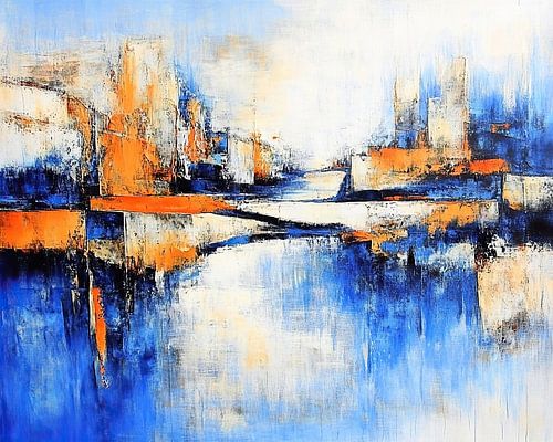 India Abstract | Orange Pulse Shadows