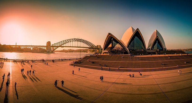 Opernhaus und Hafenbrücke von Sydney, Australien von Dave Verstappen