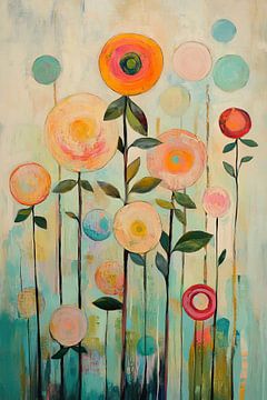 Blumenfeld | Stilisierte Blumenkunst von Wunderbare Kunst