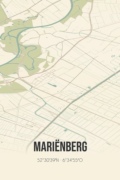 Vintage map of Mariënberg (Overijssel) by Prints of Place