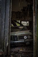 Abandoned BMW in the barn.