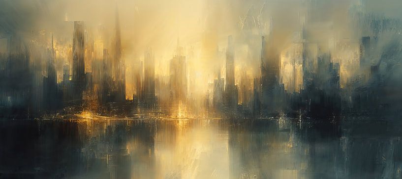 Stadt Abstrakt | Skyline von ARTEO Gemälde