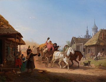 PETER VON HESS, Russische dorpsherberg, 1848 van Atelier Liesjes
