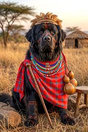 Ein Neufundländer als Massai in „Kraft und Tradition“