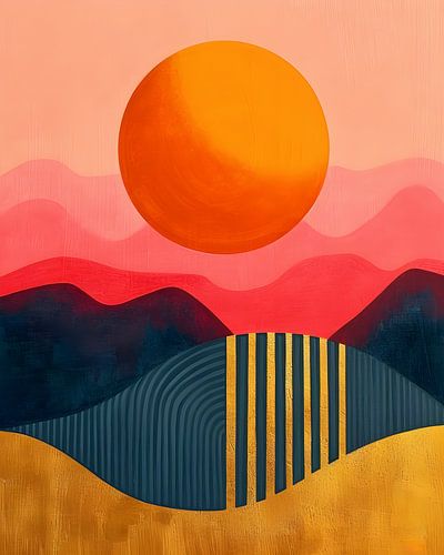 Soleil entre les montagnes