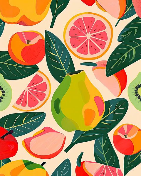 Tropical Fruit Mix by Vlindertuin-Art