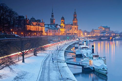 Oude binnenstad van Dresden in de winter, Duitsland van Sabine Klein