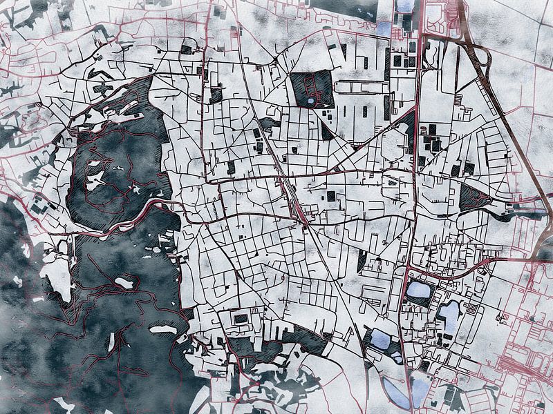Carte de Mödling avec le style 'White Winter' par Maporia