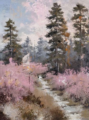 Bospad door heide veld