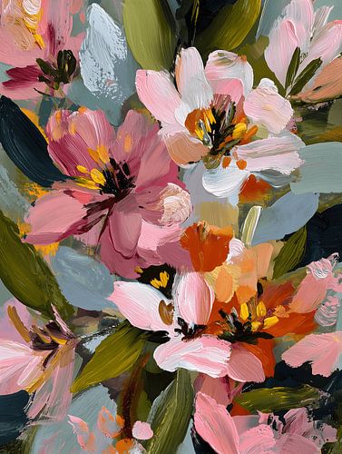 Fleurs printanières modernes et abstraites