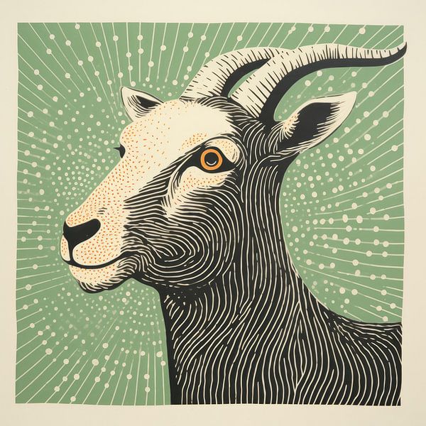 Whimsy Folk Radiant Goat by Aloke Design