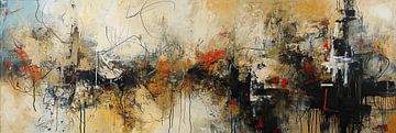 Abstract Gold red by ARTEO Paintings