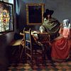 Johannes Vermeer. Het glas wijn van 1000 Schilderijen