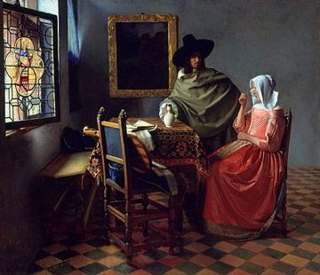 Johannes Vermeer. Het glas wijn