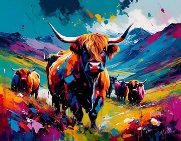 L'héritage des vaches Highland sur Mellow Art