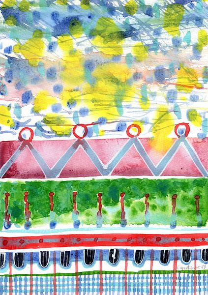 Semi-Abstract Cloud Bridge Pattern  von Heidi Capitaine