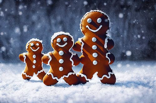 Peperkoek familie kerst achtergrond