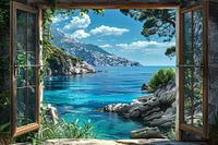 look out the window overlooking a beautiful landscape