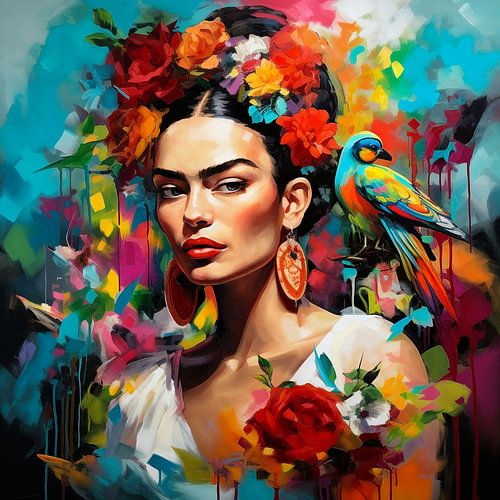 Frida : des fleurs et un oiseau en guise d'éclat de couleur