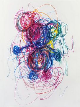 Abstrakte Maus - Lebendiges Kinderkunstwerk von Peter Pen Zeichnungen und Gemälde