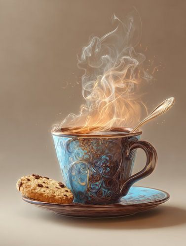 illustratie warme kop koffie of Cappuccino