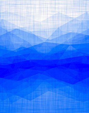 Morning Mist een moderne pop-art expressionist in blauw van FRESH Fine Art