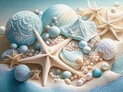 Küstenzauber - Stillleben aus Muscheln und Seesternen von Max Steinwald Miniaturansicht