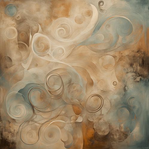 Abstract bleu curly