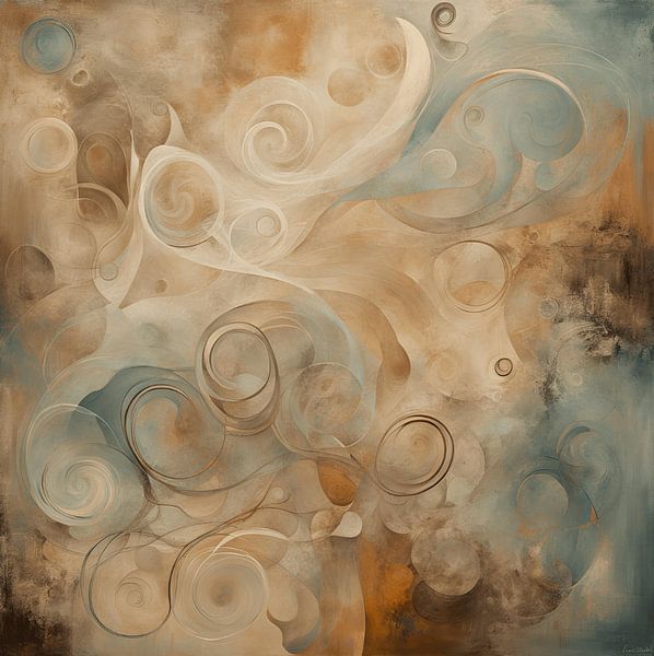Abstract bleu curly van CanvasbyCaro