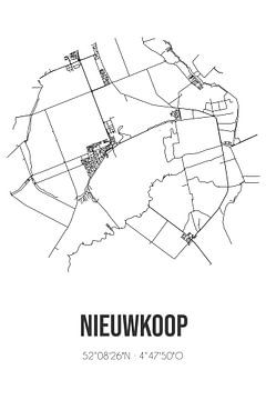 Nieuwkoop (Süd-Holland) | Karte | Schwarz und Weiß von Rezona