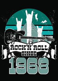 Rock N Roll Since 1968 Father's Day Gift for Dads by Millennial Prints