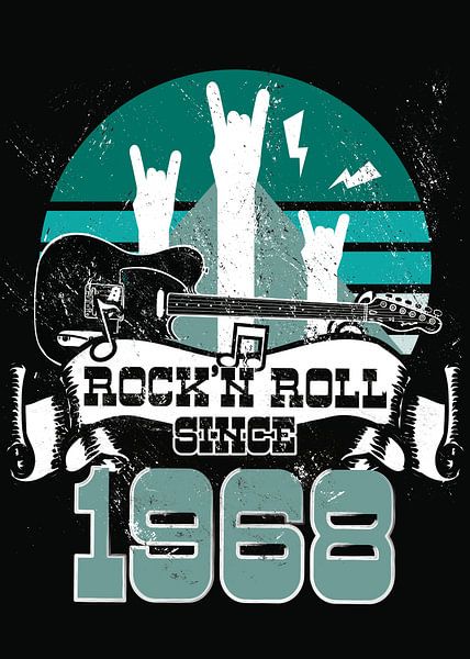 Rock N Roll Since 1968 Father's Day Gift for Dads by Millennial Prints