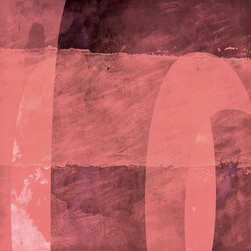 Expressionistisch Regenboog Landschap Framboos van Mad Dog Art