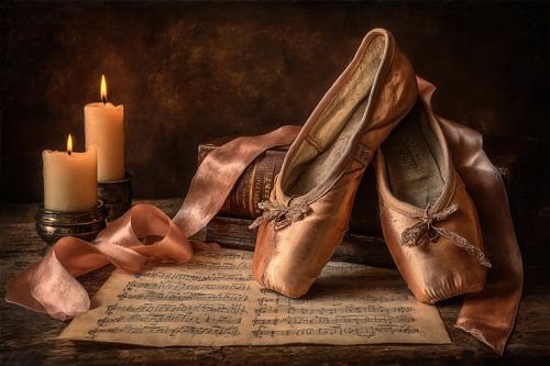 Ballet Shoes and Sheet Music - Nostalgic Painting by Joriali photography and paintings