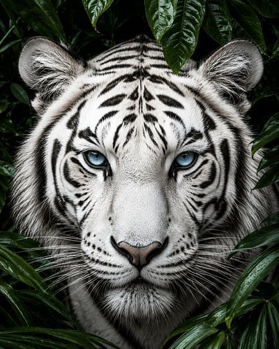 Le regard de la jungle du tigre blanc