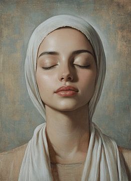 Serenity in Silence: Portrait of a Woman in Meditation by Dream Designs art work