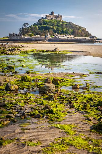 View from Marazion to St Michael's Mount Castle, Cornwall