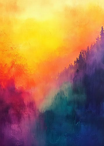 Abstractie modern schilderij vormen en kleuren