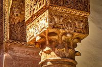 Ornate pillar with ornaments in Marrakech Morocco