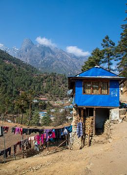Het blauwe huis in Nepal van Ton Tolboom