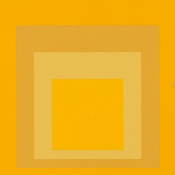 Josef Albers - Hommage an das Quadrat, gelb, golden, hohe Auflösung von Vivanne