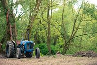 Tractor in forest