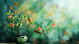 Elegant bonsai with flowers by Frank Heinz