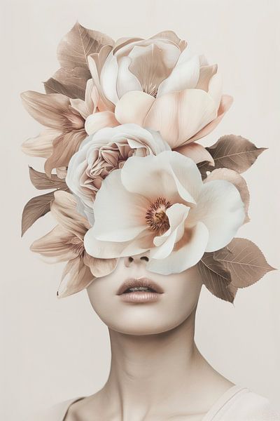 Frau mit blumigem Haar von Bert Nijholt