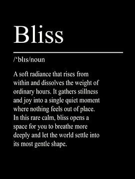 Bliss Definition - Black by WordsThatInspire