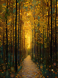 Golden forest path