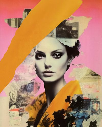 Portrait pop art avec une touche de vintage