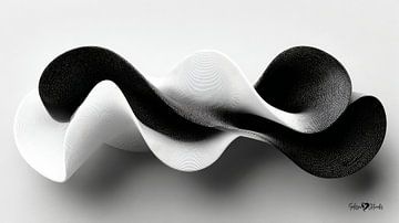 Monochrome Flow - Abstract Black and White Art in Motion