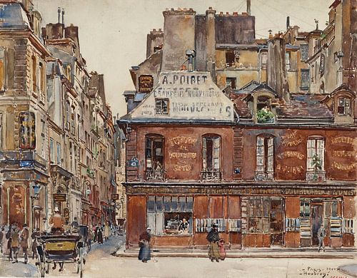 Frederic Houbron - La rue Sauval, vue de la rue Saint-Honoré, en 1901. 1er arrondissement (1901)